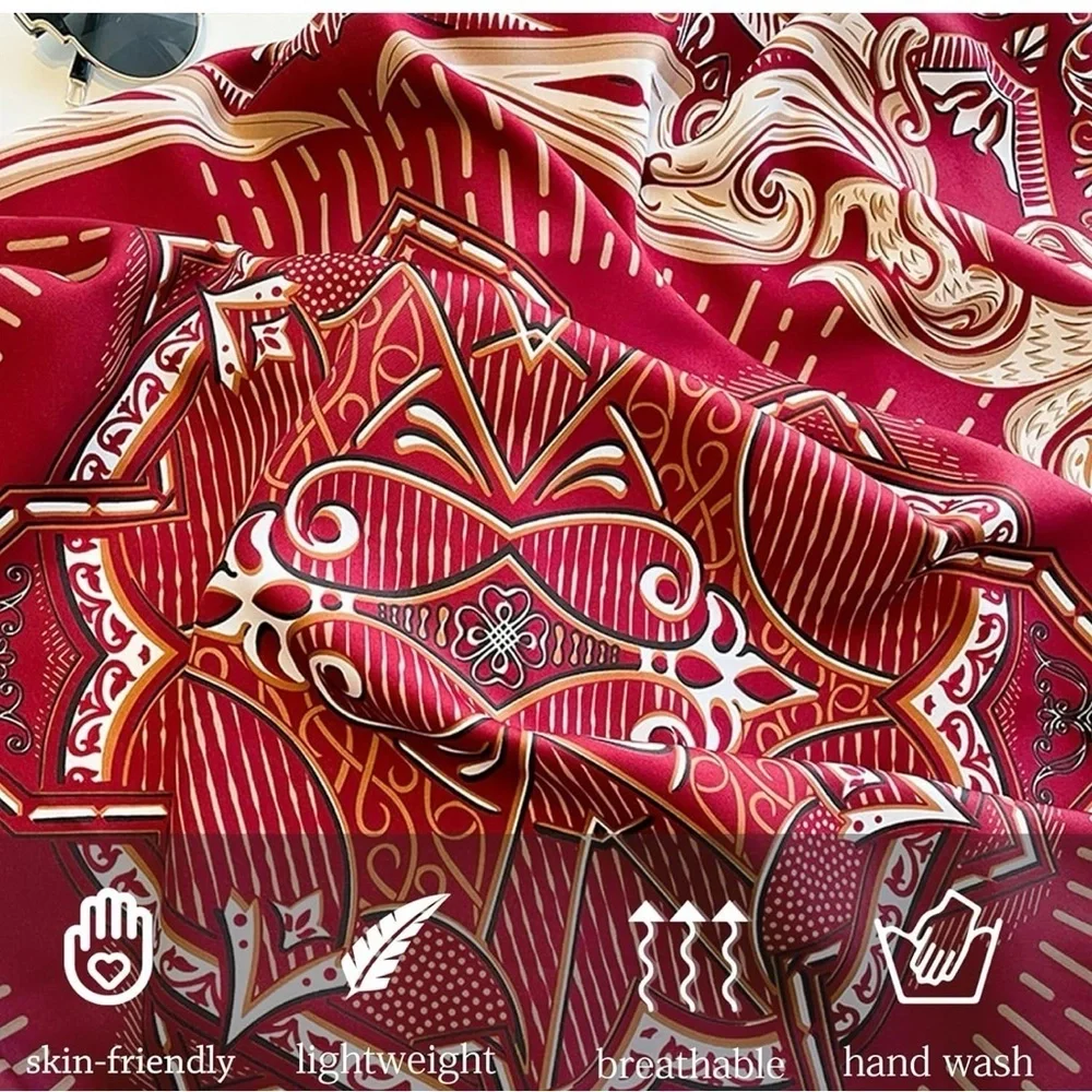 Silk Like Head Scarf Large 35”Silk Feeling Hair Wrapping Satin Scarves